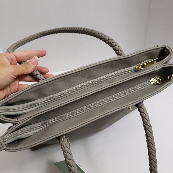 Ivy London Gray Medium Zippered Bag Purse - Picture 15 of 16